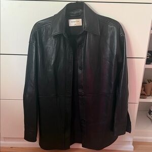 Aritzia Babaton Black Leather Jacket